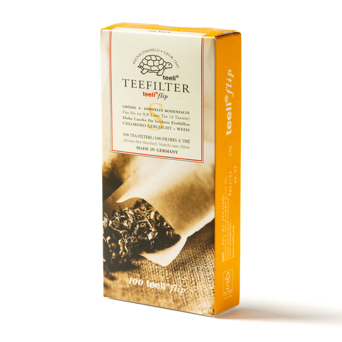 Packung Teeli Papier-Teefilter in Größe S