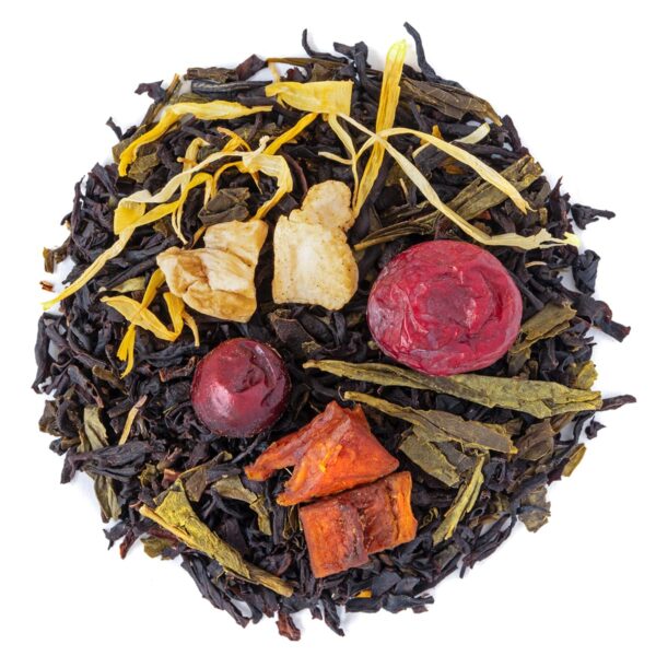 Schwarztee Hawaï, Geschmack Mango und Papaya – Made in Thé, Draufsicht