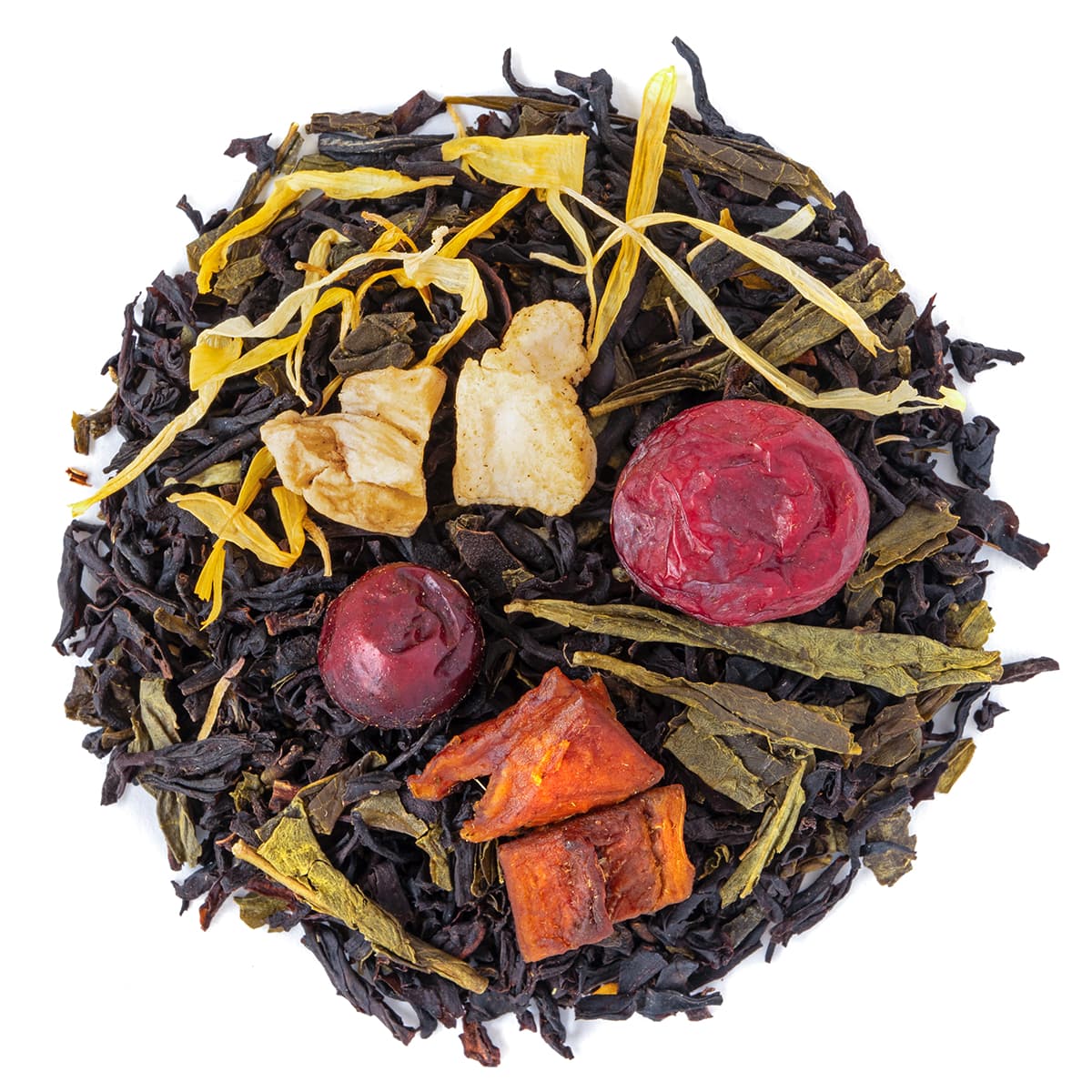 Schwarztee Hawaï, Geschmack Mango und Papaya – Made in Thé, Draufsicht