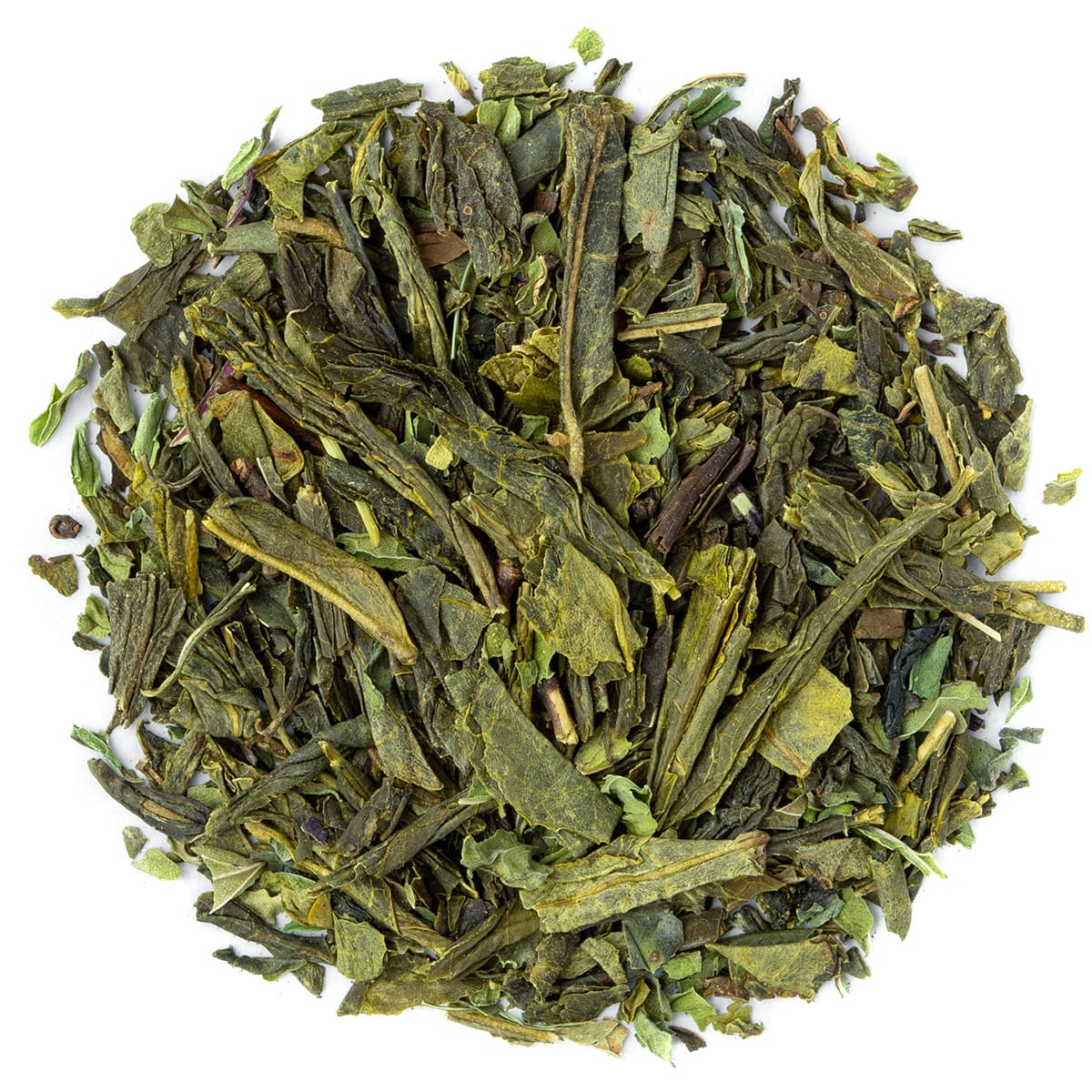 Bio Grüntee Menthe Douce, Geschmack Minze – Made in Thé, Draufsicht