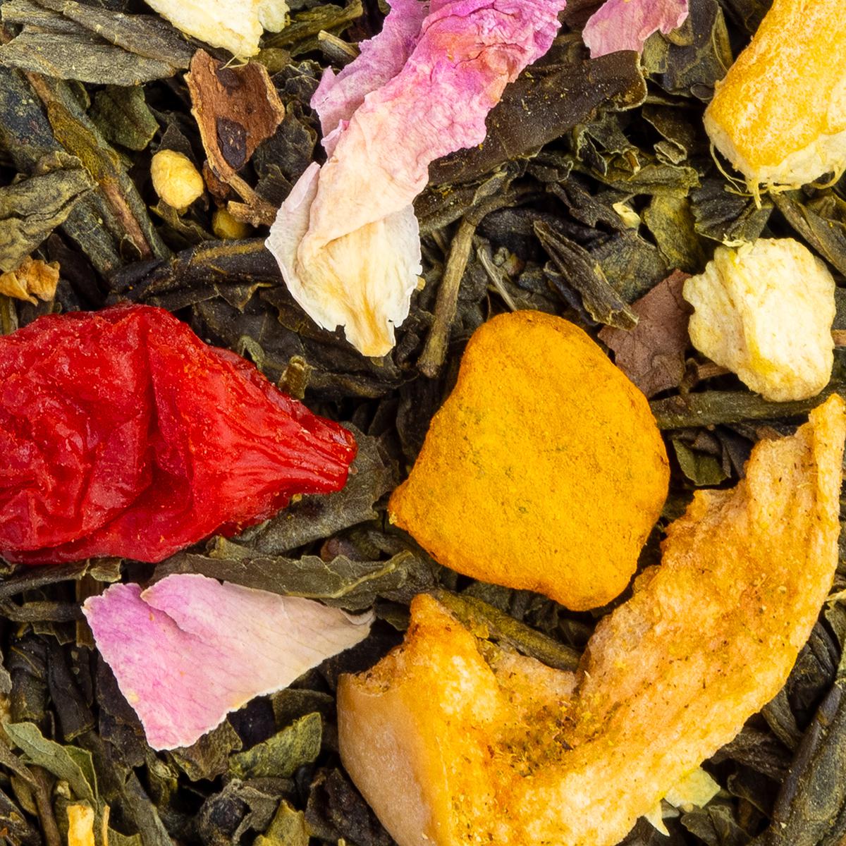 Grüntee Secret de beauté, Geschmack Granatapfel und Minze – Made in Thé, Nahaufnahme