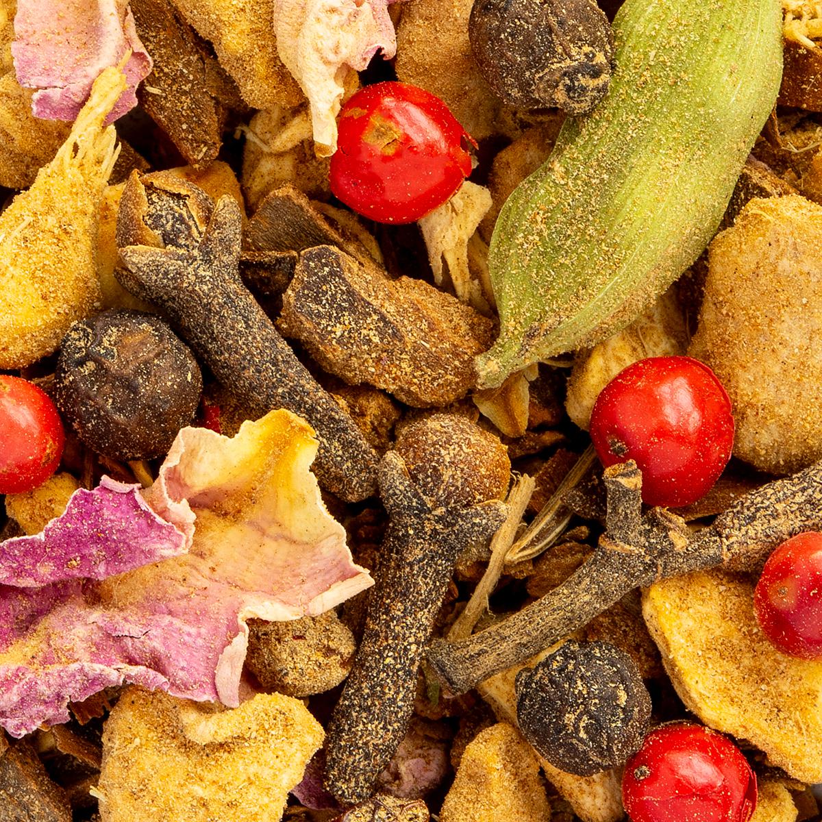 Bio Kräutertee Éveil des Chakras – Made in Thé, Nahaufnahme