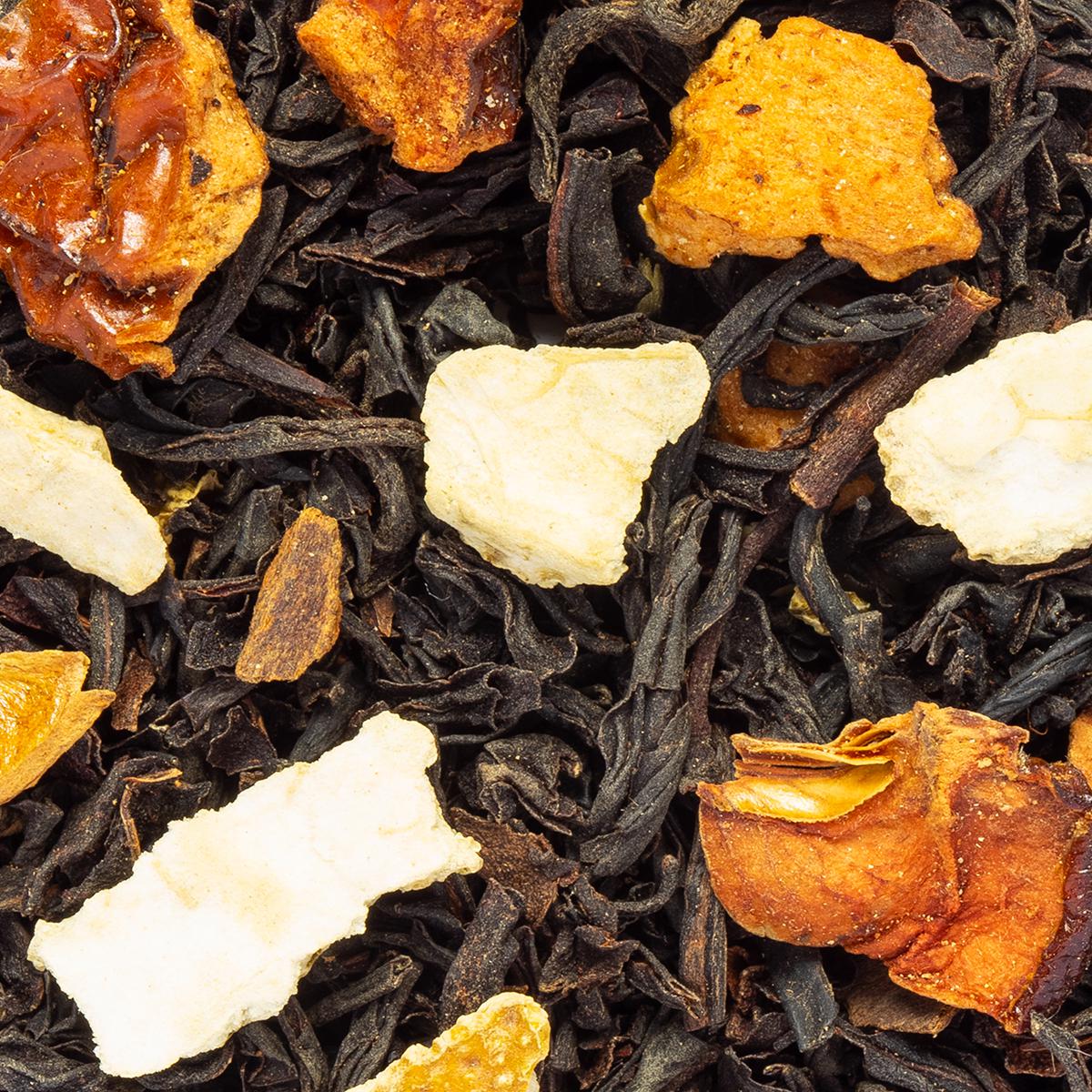 Bio Winter Pu-Erh, Geschmack Orange und Zimt – Made in Thé, Nahaufnahme