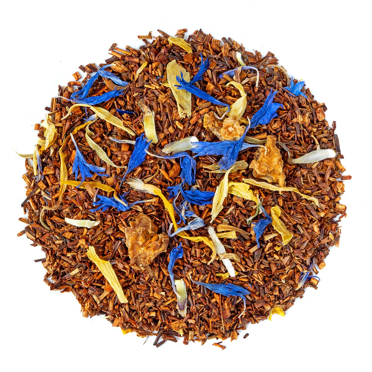 Bio Rooibos Jardin Exotique, Geschmack Maracuja, Vanille und Zitrone – Made in Thé, Draufsicht