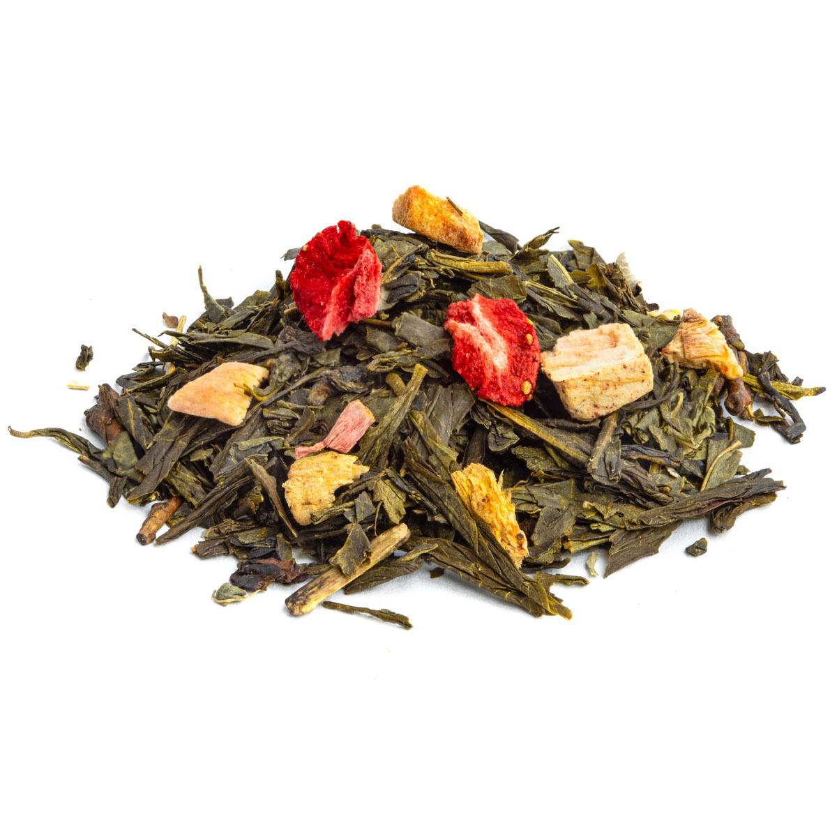Thé Vert Fraise Rhubarbe saveur Fraise et Rhubarbe par Made in Thé - Vue de côté