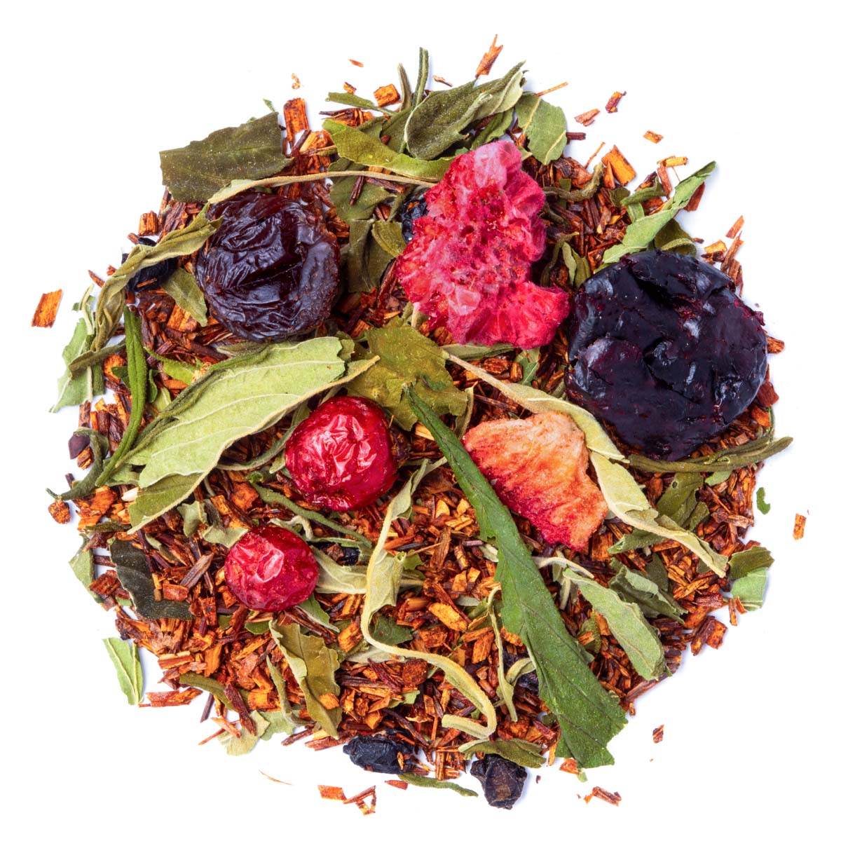 Bio Hanf-Kräutertee Rote Früchte, Geschmack Rote Früchte – Made in Thé, Draufsicht