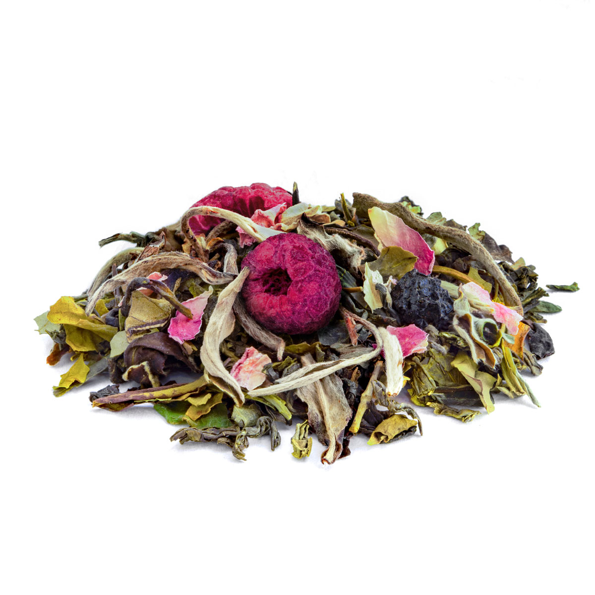 Bio Weißer Tee Doux Baisers, Geschmack Himbeere, Johannisbeere und Rose – Made in Thé, Seitenansicht