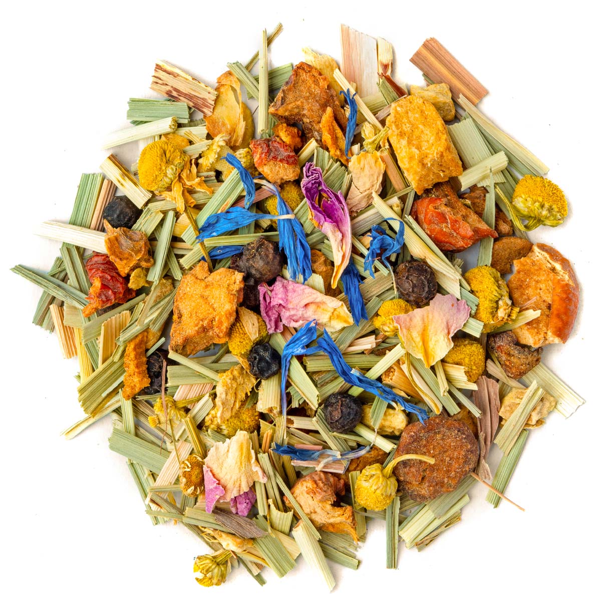 Bio Kräutertee mit Gewürzen und Blüten – Made in Thé, Draufsicht