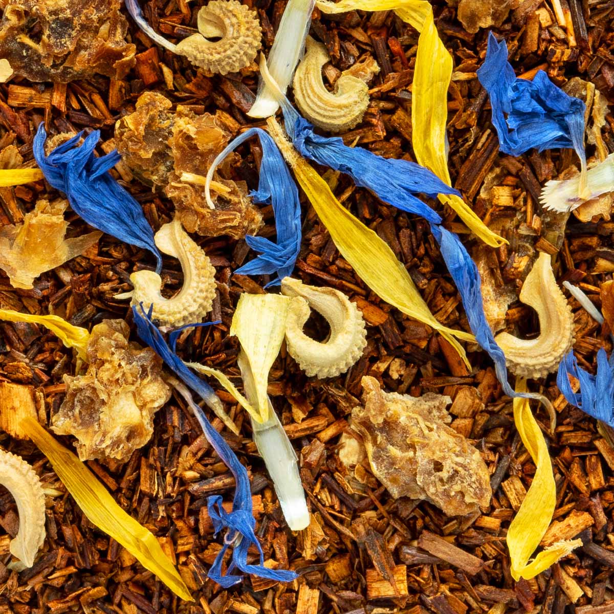 Bio Rooibos Frisson d’Agrumes, Geschmack Orange und Zitrone – Made in Thé, Nahaufnahme
