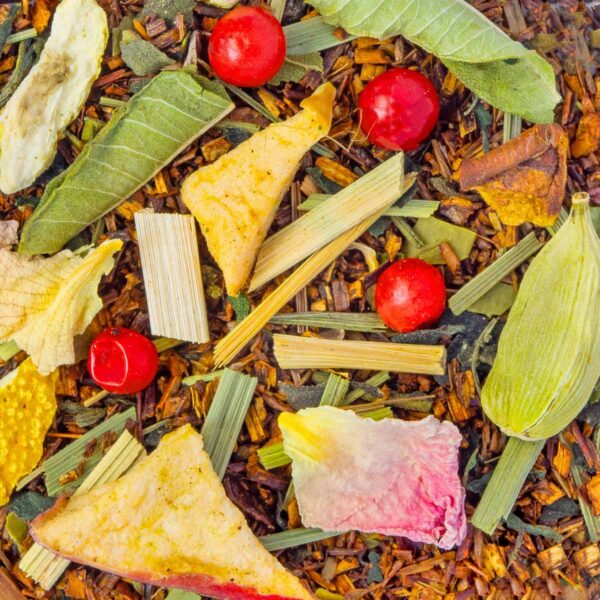 Bio Rooibos Féerie Hivernale, Geschmack Grapefruit und Zitrone – Made in Thé, Nahaufnahme