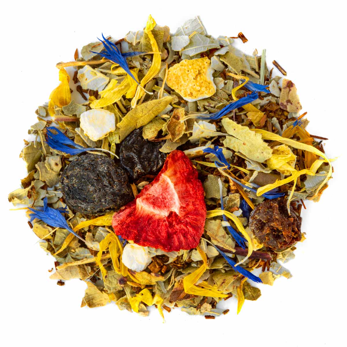 Rooibos Lagoon beach, Geschmack Erdbeere und Traube – Made in Thé, Draufsicht