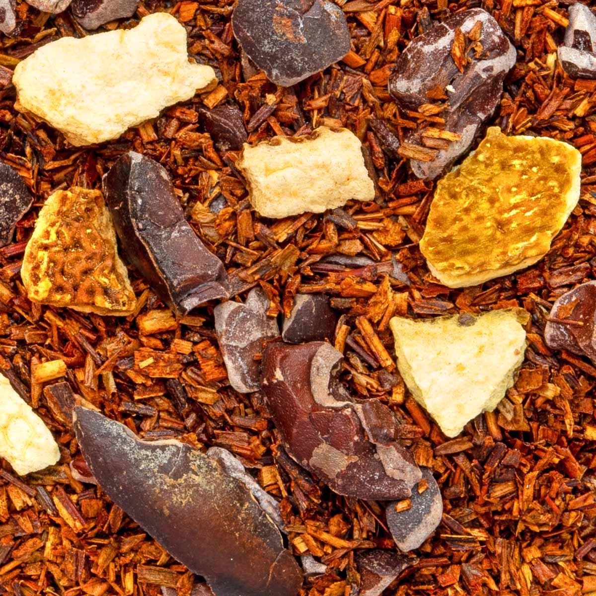 Rooibos Caramel Étoilé, Geschmack Karamell und Zitrone – Made in Thé, Nahaufnahme