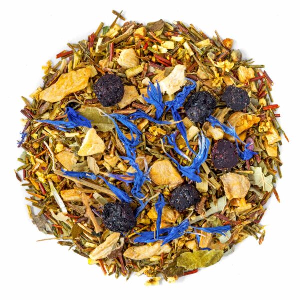 Bio Rooibos Gewürze und Beeren, Geschmack Heidelbeere und Ingwer – Made in Thé, Draufsicht