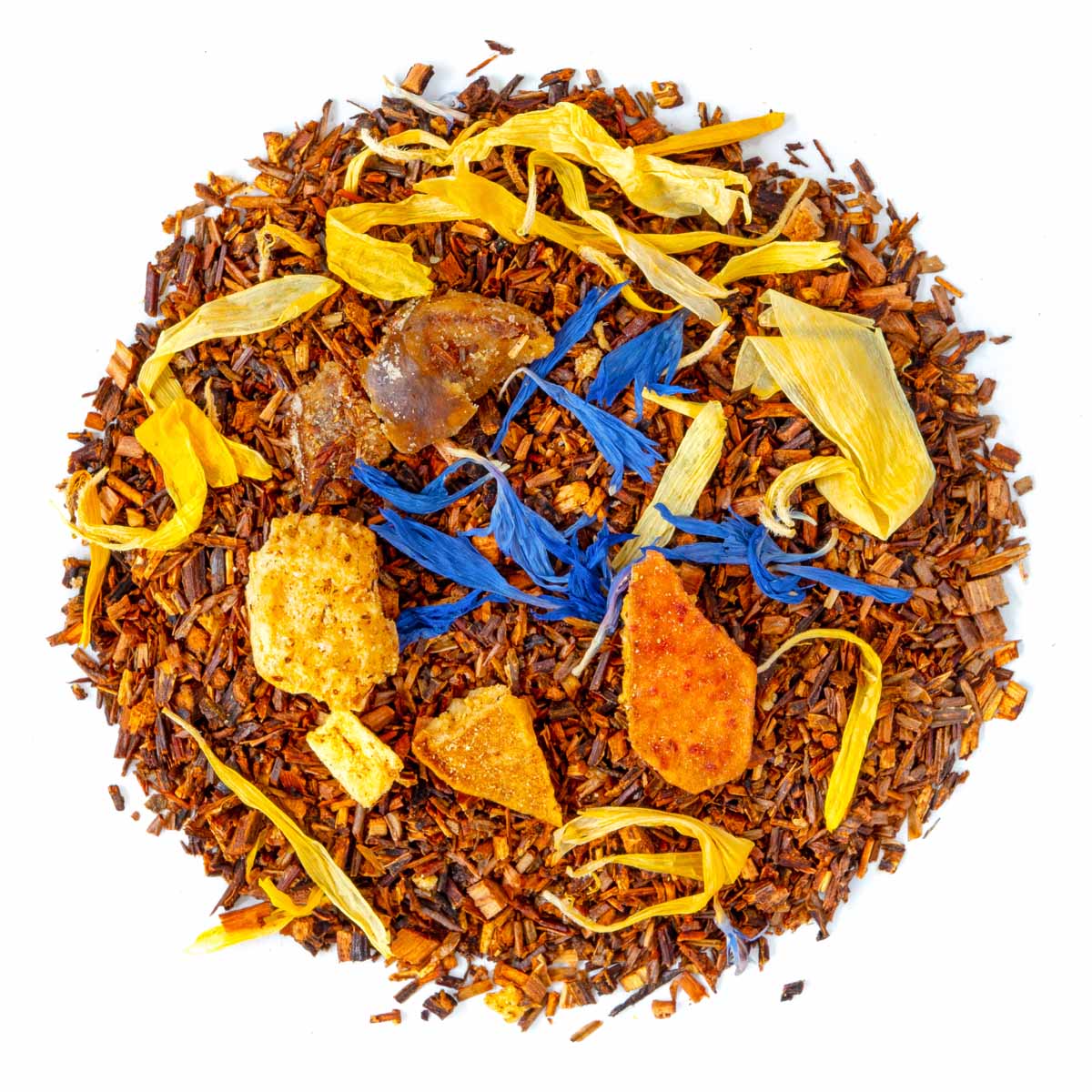 Bio Rooibos Soleil du Verger, Geschmack Aprikose und Pfirsich – Made in Thé, Draufsicht