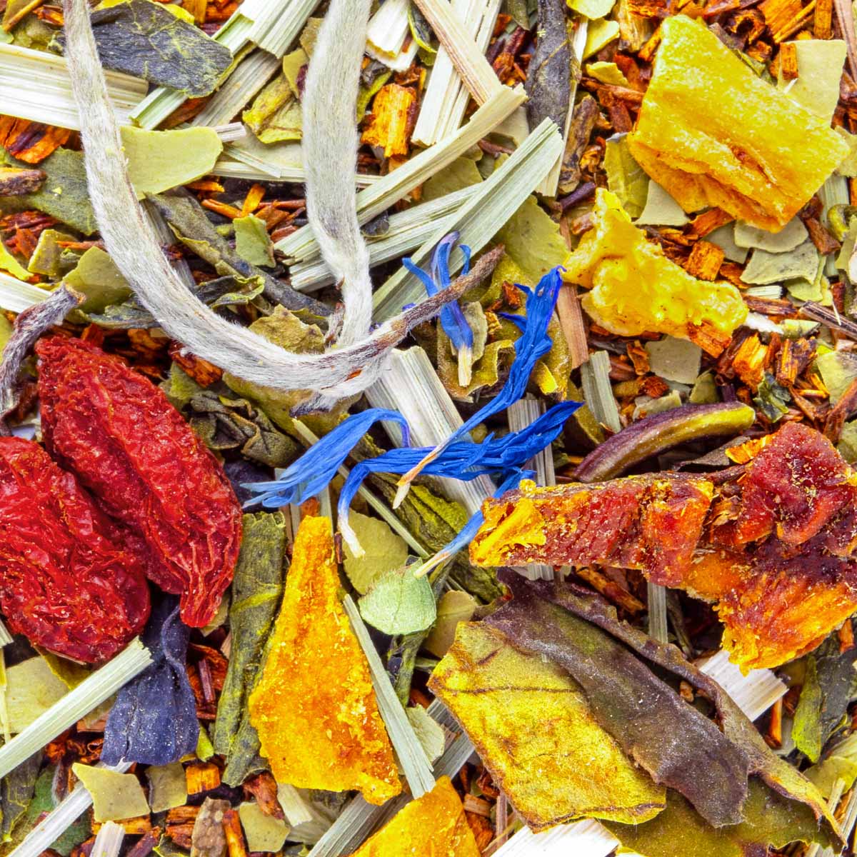 Bio Rooibos Schlank, Geschmack Pfirsich und Zitrone – Made in Thé, Nahaufnahme