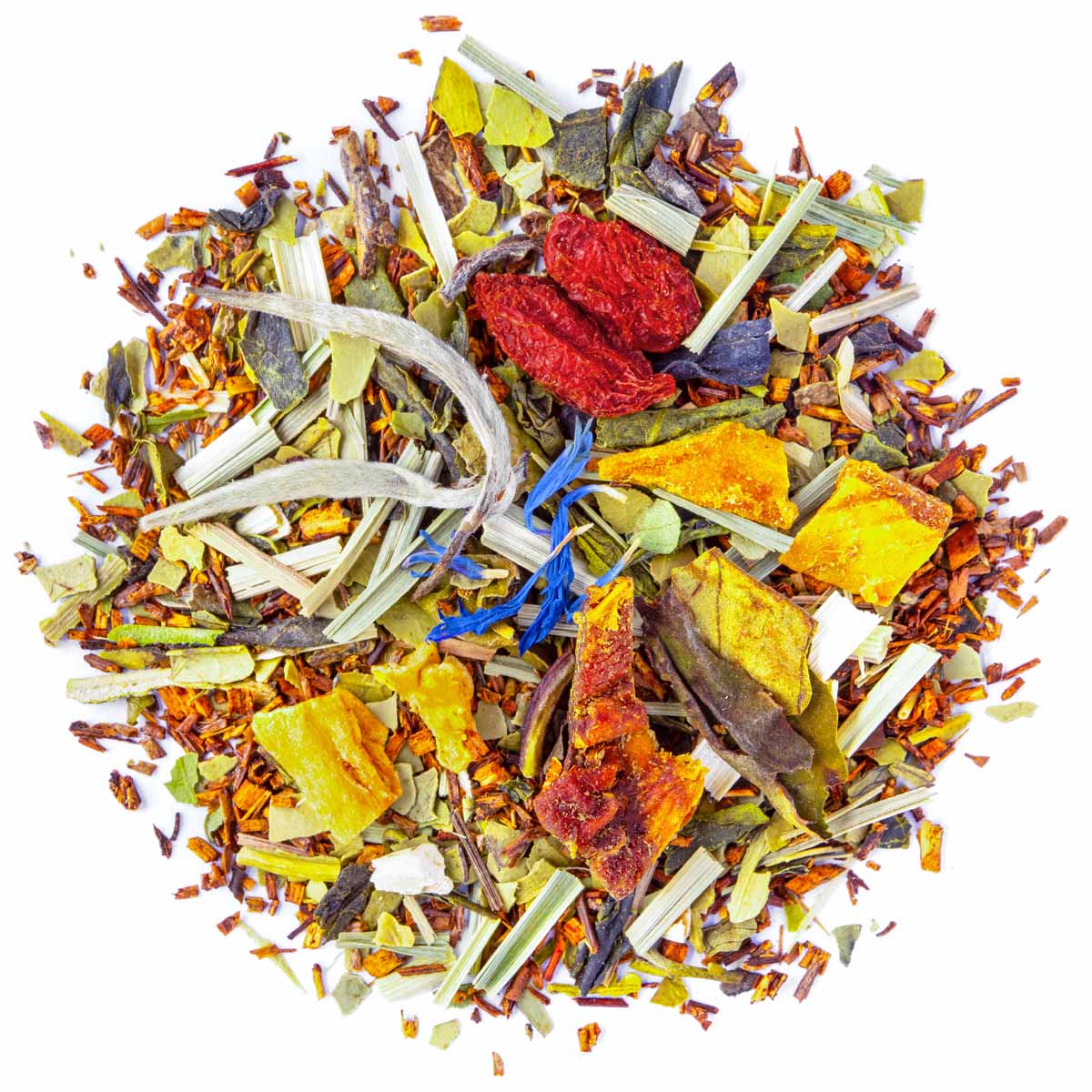 Bio Rooibos Schlank, Geschmack Pfirsich und Zitrone – Made in Thé, Draufsicht