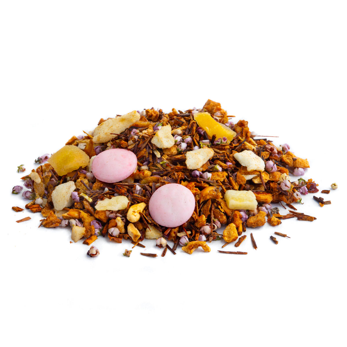 Rooibos Douceur Barbe à Papa lose, Geschmack Zuckerwatte – Made in Thé, Seitenansicht