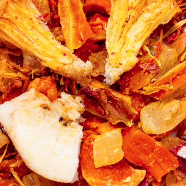 Früchtetee Banananas, Geschmack Ananas und Banane – Made in Thé, Nahaufnahme