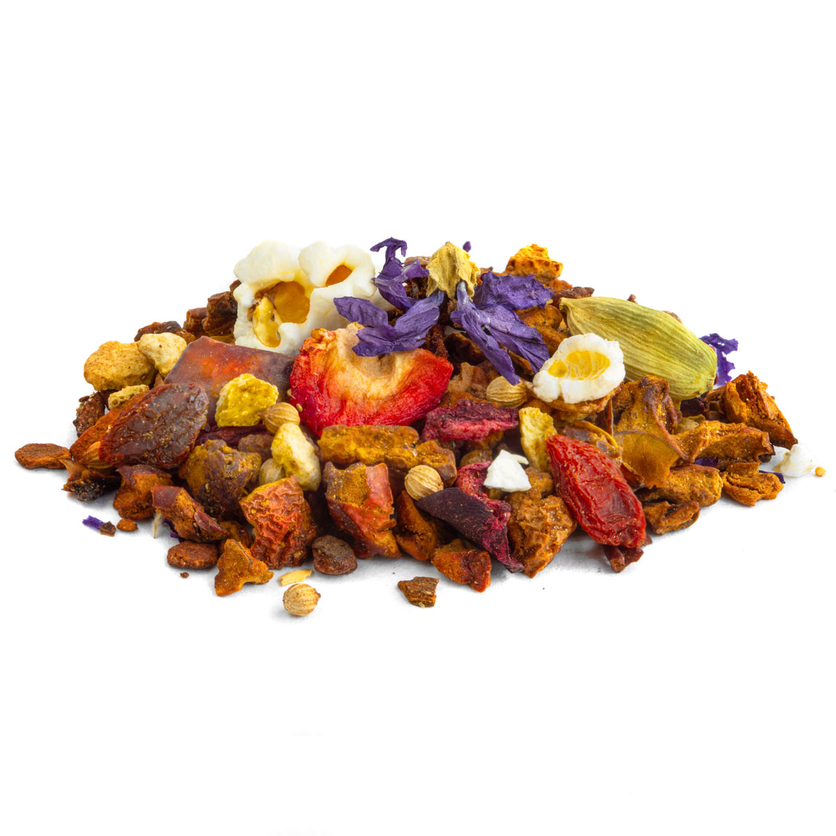 Kräutertee Jardin Zen, Geschmack Erdbeere und Koriander – Made in Thé, Seitenansicht