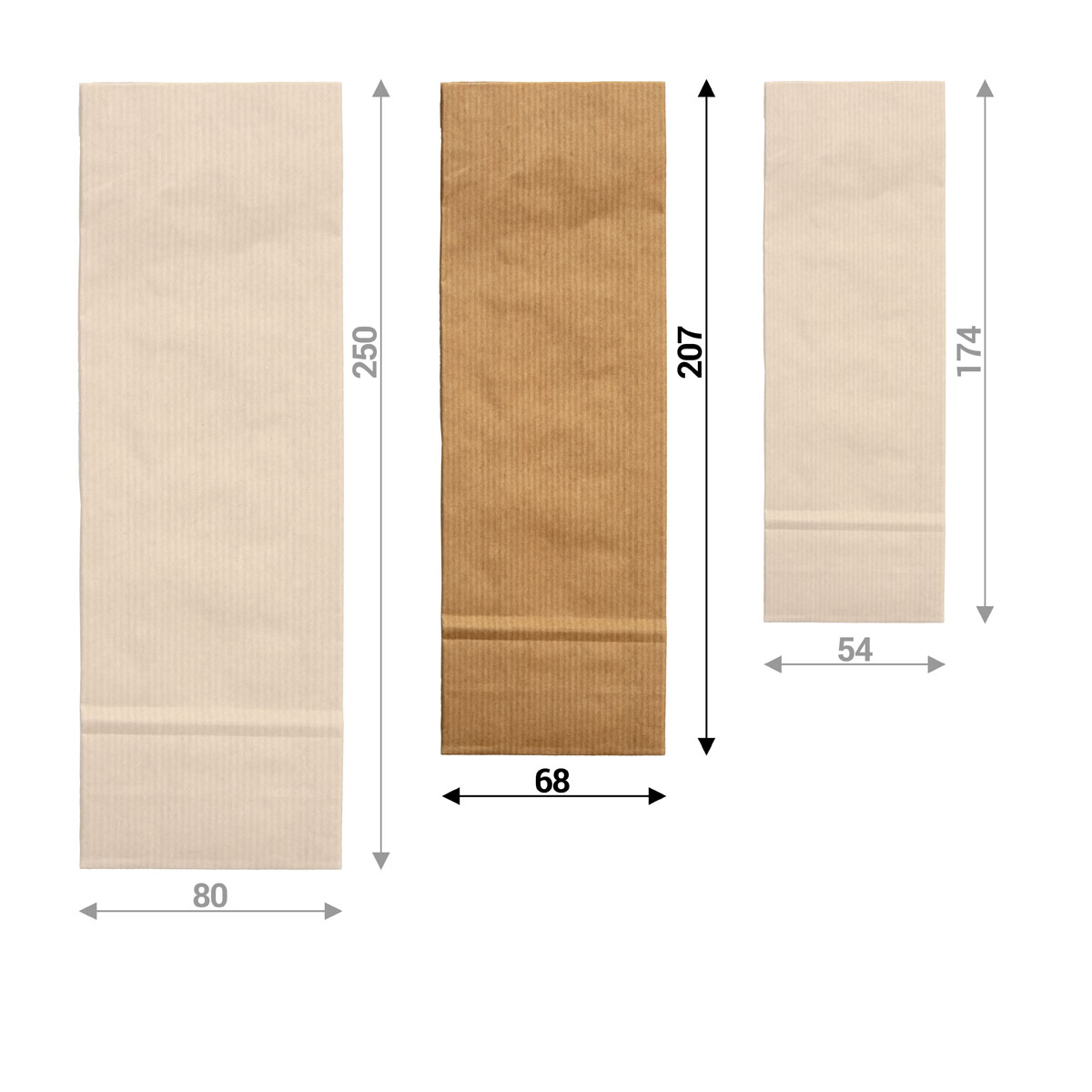 Blockbodenbeutel aus braunem Kraftpapier, Größe M