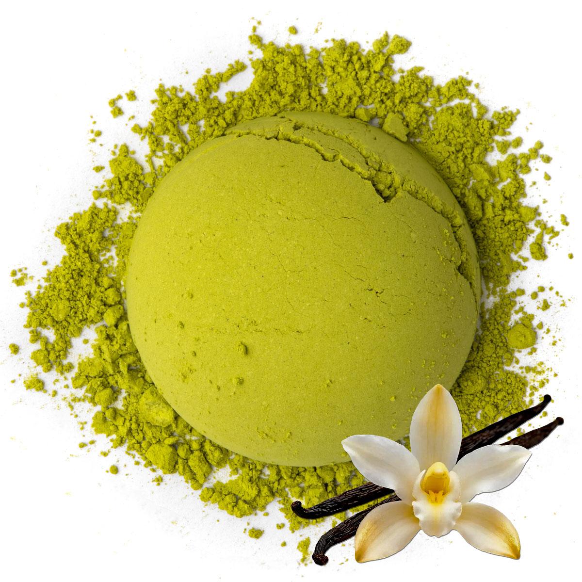 Matcha Vanille Pulver, Draufsicht – Made in Thé
